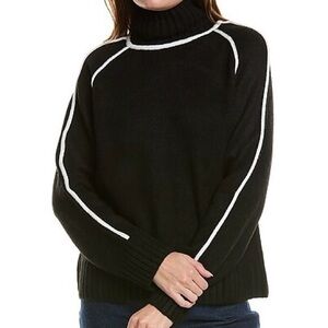 Ellen Tracy Black and White Turtleneck Sweater